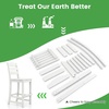 image:imageGiantex Outdoor HDPE Bar Stool Patio Tall Bar Chair with Backrest and Footrest 30 Inches Counter Height Barstools for Garden Backyard Weather Resistance Easy Maintenance 1 BlackWhite
