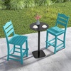 image:imageGiantex Outdoor HDPE Bar Stool Patio Tall Bar Chair with Backrest and Footrest 30 Inches Counter Height Barstools for Garden Backyard Weather Resistance Easy Maintenance 1 BlackTurquoise