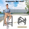 image:imageGiantex Outdoor HDPE Bar Stool Patio Tall Bar Chair with Backrest and Footrest 30 Inches Counter Height Barstools for Garden Backyard Weather Resistance Easy Maintenance 1 BlackGrey