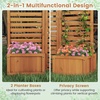 image:imageGiantex Outdoor Privacy Screen with Planter Box Wooden Planter Box with Trellis Freestanding Garden Divider Screen for Climbing Plants Patio Porch Balcony Backyard