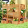 image:imageGiantex Outdoor Privacy Screen with Planter Box Wooden Planter Box with Trellis Freestanding Garden Divider Screen for Climbing Plants Patio Porch Balcony Backyard