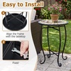 image:imageGiantex Outdoor Side Table Floral Clover Mosaic Patio Accent Table 14 Coffee End Table Indoor Outdoor Metal Plant Stand for Porch Garden Balcony DeskBright Sunflower