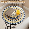image:imageGiantex Outdoor Side Table Floral Clover Mosaic Patio Accent Table 14 Coffee End Table Indoor Outdoor Metal Plant Stand for Porch Garden Balcony DeskBright Sunflower