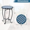 image:imageGiantex Outdoor Side Table Floral Clover Mosaic Patio Accent Table 14 Coffee End Table Indoor Outdoor Metal Plant Stand for Porch Garden Balcony DeskFloral Clover