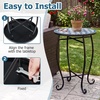 image:imageGiantex Outdoor Side Table Floral Clover Mosaic Patio Accent Table 14 Coffee End Table Indoor Outdoor Metal Plant Stand for Porch Garden Balcony DeskFloral Clover