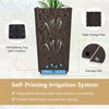 image:imageGiantex Outdoor Wicker Flower Pot Set of 2 225 Inch Tall Planters with Drainage Hole SelfWatering Tray Rattan Flower Pots Indoor Outdoor Planter for Porch Door Front Balcony Entryway BrownDark Brown