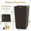 image:imageGiantex Outdoor Wicker Flower Pot Set of 2 225 Inch Tall Planters with Drainage Hole SelfWatering Tray Rattan Flower Pots Indoor Outdoor Planter for Porch Door Front Balcony Entryway BrownDark Brown