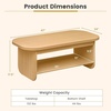 image:imageGiantex Oval Coffee Table 47 Mid Century Modern Center Table with Storage Shelf amp Round Corner 2Tier Accent Cocktail Tea Table Wood Coffee Table for Living Room Small SpacesNatural