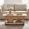 image:imageGiantex Oval Coffee Table 47 Mid Century Modern Center Table with Storage Shelf amp Round Corner 2Tier Accent Cocktail Tea Table Wood Coffee Table for Living Room Small SpacesNatural