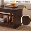 image:imageGiantex Oval Coffee Table 47 Mid Century Modern Center Table with Storage Shelf amp Round Corner 2Tier Accent Cocktail Tea Table Wood Coffee Table for Living Room Small SpacesEspresso