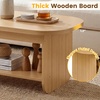 image:imageGiantex Oval Coffee Table 47 Mid Century Modern Center Table with Storage Shelf amp Round Corner 2Tier Accent Cocktail Tea Table Wood Coffee Table for Living Room Small SpacesNatural