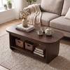 image:imageGiantex Oval Coffee Table 47 Mid Century Modern Center Table with Storage Shelf amp Round Corner 2Tier Accent Cocktail Tea Table Wood Coffee Table for Living Room Small SpacesEspresso