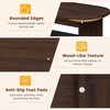 image:imageGiantex Oval Coffee Table 47 Mid Century Modern Center Table with Storage Shelf amp Round Corner 2Tier Accent Cocktail Tea Table Wood Coffee Table for Living Room Small SpacesEspresso