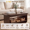 image:imageGiantex Oval Coffee Table 47 Mid Century Modern Center Table with Storage Shelf amp Round Corner 2Tier Accent Cocktail Tea Table Wood Coffee Table for Living Room Small SpacesEspresso