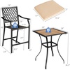 image:imageGiantex Patio Bar Table Outdoor Square Bistro Bar High Table All Weather Patio Dining Table Garden Backyard Porch Lawn Poolside