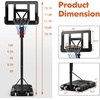 image:imageGiantex Portable Basketball Hoop Outdoor  810Ft Height Adjustable Basketball Stand System for Adult with 44 Backboard 2 Wheels Fillable Base Indoor Outdoor Basketball Goal