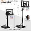 image:imageGiantex Portable Basketball Hoop Outdoor  810Ft Height Adjustable Basketball Stand System for Adult with 44 Backboard 2 Wheels Fillable Base Indoor Outdoor Basketball Goal