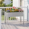 image:imageGiantex Raised Garden Bed with Legs 44 x 22 x 32 Metal Large Elevated Planter Box for Vegetable Flower Fruit Herb Heavy Duty Outdoor Gardening Planter for Backyard Patio Balcony BlackSilver