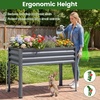 image:imageGiantex Raised Garden Bed with Legs 44 x 22 x 32 Metal Large Elevated Planter Box for Vegetable Flower Fruit Herb Heavy Duty Outdoor Gardening Planter for Backyard Patio Balcony BlackGray