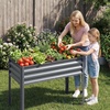 image:imageGiantex Raised Garden Bed with Legs 44 x 22 x 32 Metal Large Elevated Planter Box for Vegetable Flower Fruit Herb Heavy Duty Outdoor Gardening Planter for Backyard Patio Balcony BlackGray