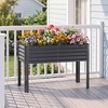 image:imageGiantex Raised Garden Bed with Legs 44 x 22 x 32 Metal Large Elevated Planter Box for Vegetable Flower Fruit Herb Heavy Duty Outdoor Gardening Planter for Backyard Patio Balcony BlackDark Gray