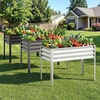 image:imageGiantex Raised Garden Bed with Legs 44 x 22 x 32 Metal Large Elevated Planter Box for Vegetable Flower Fruit Herb Heavy Duty Outdoor Gardening Planter for Backyard Patio Balcony BlackSilver
