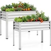image:imageGiantex Raised Garden Bed with Legs 44 x 22 x 32 Metal Large Elevated Planter Box for Vegetable Flower Fruit Herb Heavy Duty Outdoor Gardening Planter for Backyard Patio Balcony BlackSilver