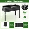 image:imageGiantex Raised Garden Bed with Legs 44 x 22 x 32 Metal Large Elevated Planter Box for Vegetable Flower Fruit Herb Heavy Duty Outdoor Gardening Planter for Backyard Patio Balcony BlackBlack