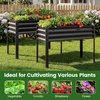 image:imageGiantex Raised Garden Bed with Legs 44 x 22 x 32 Metal Large Elevated Planter Box for Vegetable Flower Fruit Herb Heavy Duty Outdoor Gardening Planter for Backyard Patio Balcony BlackBlack