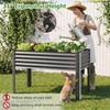 image:imageGiantex Raised Garden Bed with Legs 44 x 22 x 32 Metal Large Elevated Planter Box for Vegetable Flower Fruit Herb Heavy Duty Outdoor Gardening Planter for Backyard Patio Balcony BlackDark Gray