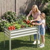 image:imageGiantex Raised Garden Bed with Legs 44 x 22 x 32 Metal Large Elevated Planter Box for Vegetable Flower Fruit Herb Heavy Duty Outdoor Gardening Planter for Backyard Patio Balcony BlackSilver