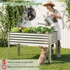 image:imageGiantex Raised Garden Bed with Legs 44 x 22 x 32 Metal Large Elevated Planter Box for Vegetable Flower Fruit Herb Heavy Duty Outdoor Gardening Planter for Backyard Patio Balcony BlackSilver