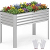 image:imageGiantex Raised Garden Bed with Legs 44 x 22 x 32 Metal Large Elevated Planter Box for Vegetable Flower Fruit Herb Heavy Duty Outdoor Gardening Planter for Backyard Patio Balcony BlackSilver