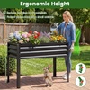 image:imageGiantex Raised Garden Bed with Legs 44 x 22 x 32 Metal Large Elevated Planter Box for Vegetable Flower Fruit Herb Heavy Duty Outdoor Gardening Planter for Backyard Patio Balcony BlackBlack