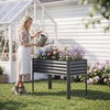 image:imageGiantex Raised Garden Bed with Legs 44 x 22 x 32 Metal Large Elevated Planter Box for Vegetable Flower Fruit Herb Heavy Duty Outdoor Gardening Planter for Backyard Patio Balcony BlackDark Gray