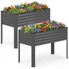 image:imageGiantex Raised Garden Bed with Legs 44 x 22 x 32 Metal Large Elevated Planter Box for Vegetable Flower Fruit Herb Heavy Duty Outdoor Gardening Planter for Backyard Patio Balcony BlackDark Gray