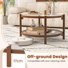 image:imageGiantex Rattan Coffee Table 415 Farmhouse Center Table with Storage amp Frosted Tempered Glass Wood Boho Accent Cocktail Tea Table Modern Living Room Table for Small Spaces WalnutBrown