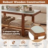 image:imageGiantex Rattan Coffee Table 415 Farmhouse Center Table with Storage amp Frosted Tempered Glass Wood Boho Accent Cocktail Tea Table Modern Living Room Table for Small Spaces WalnutWalnut