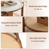 image:imageGiantex Rattan Coffee Table 415 Farmhouse Center Table with Storage amp Frosted Tempered Glass Wood Boho Accent Cocktail Tea Table Modern Living Room Table for Small Spaces WalnutWalnut