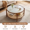 image:imageGiantex Rattan Coffee Table 415 Farmhouse Center Table with Storage amp Frosted Tempered Glass Wood Boho Accent Cocktail Tea Table Modern Living Room Table for Small Spaces WalnutWalnut