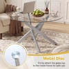 image:imageGiantex Round Glass Coffee Table 315 Modern Center Table with Tempered Glass Top amp Geometric Metal Frame Clear Accent Cocktail Table Small Coffee Table for Living Room Small Spaces SilverSilver