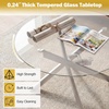 image:imageGiantex Round Glass Coffee Table 315 Modern Center Table with Tempered Glass Top amp Geometric Metal Frame Clear Accent Cocktail Table Small Coffee Table for Living Room Small Spaces SilverSilver