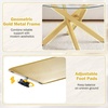 image:imageGiantex Round Glass Coffee Table 315 Modern Center Table with Tempered Glass Top amp Geometric Metal Frame Clear Accent Cocktail Table Small Coffee Table for Living Room Small Spaces SilverGold