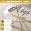 image:imageGiantex Round Glass Coffee Table 315 Modern Center Table with Tempered Glass Top amp Geometric Metal Frame Clear Accent Cocktail Table Small Coffee Table for Living Room Small Spaces SilverGold