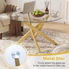 image:imageGiantex Round Glass Coffee Table 315 Modern Center Table with Tempered Glass Top amp Geometric Metal Frame Clear Accent Cocktail Table Small Coffee Table for Living Room Small Spaces SilverGold
