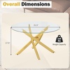 image:imageGiantex Round Glass Coffee Table 315 Modern Center Table with Tempered Glass Top amp Geometric Metal Frame Clear Accent Cocktail Table Small Coffee Table for Living Room Small Spaces SilverGold