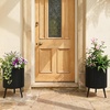 image:imageGiantex Set of 2 Flower Pots with Stand 14 amp 12 Metal Plant Stand with Drainage Holes Modern Fluted Plant Holder Indoor Outdoor Planter Pot for Hallway Living Room Garden PatioMedium