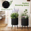 image:imageGiantex Set of 2 Flower Pots with Stand 14 amp 12 Metal Plant Stand with Drainage Holes Modern Fluted Plant Holder Indoor Outdoor Planter Pot for Hallway Living Room Garden PatioSmall