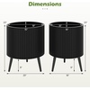image:imageGiantex Set of 2 Flower Pots with Stand 14 amp 12 Metal Plant Stand with Drainage Holes Modern Fluted Plant Holder Indoor Outdoor Planter Pot for Hallway Living Room Garden PatioLarge