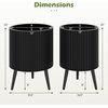 image:imageGiantex Set of 2 Flower Pots with Stand 14 amp 12 Metal Plant Stand with Drainage Holes Modern Fluted Plant Holder Indoor Outdoor Planter Pot for Hallway Living Room Garden PatioMedium
